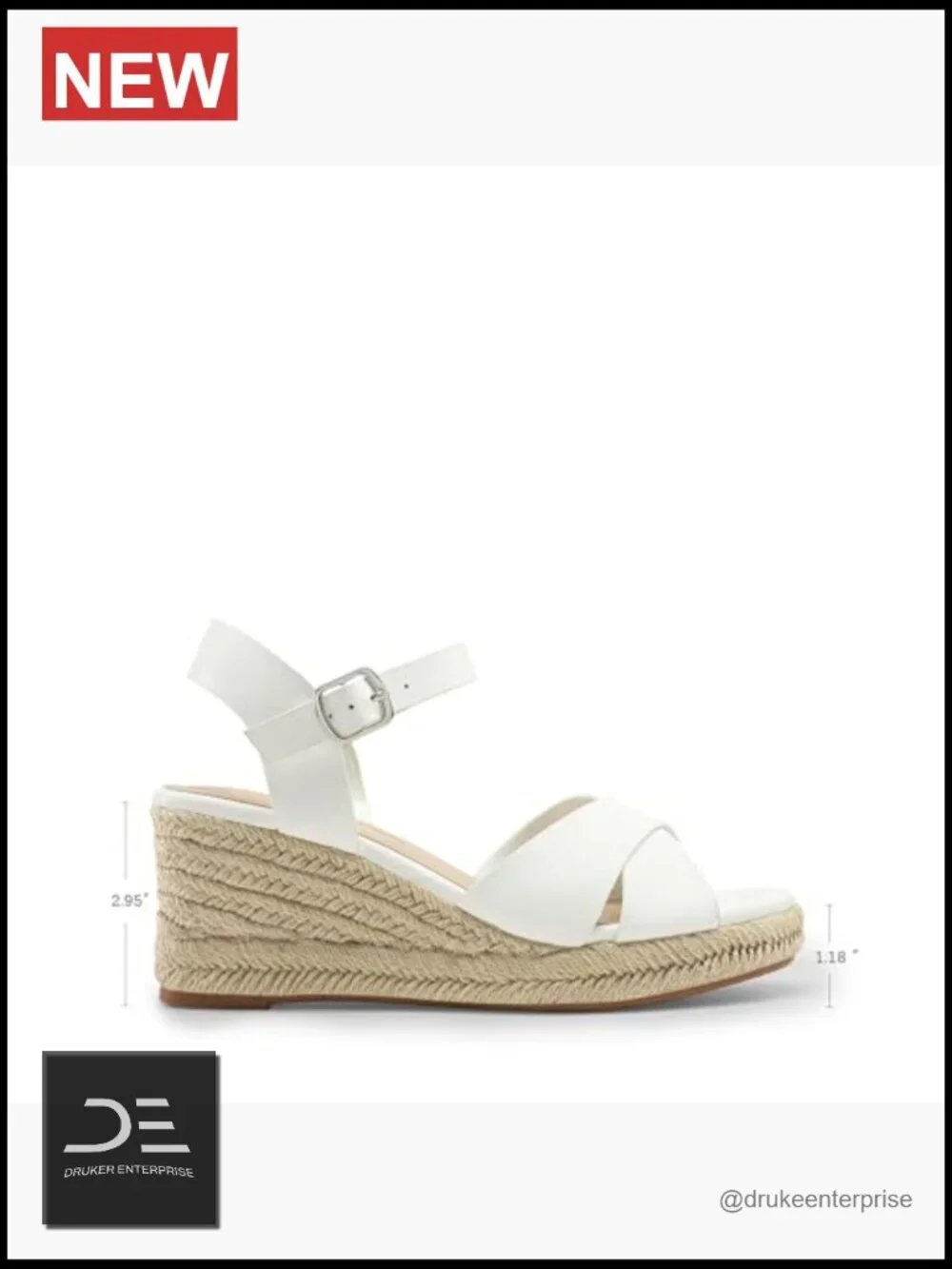 Dressy Espadrille Wedge Sandals, Adjustable Ankle Strap, Platform, Lightweight,